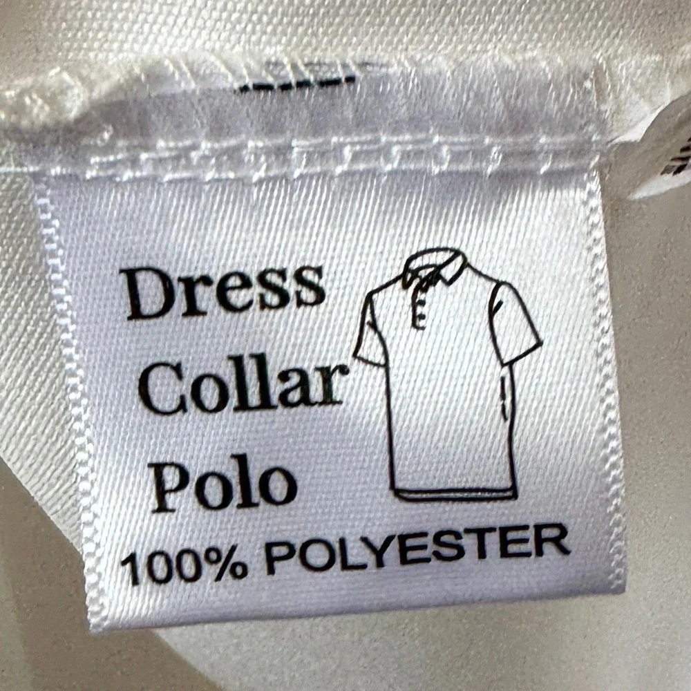 Collars & Co Mens Dress Collar Polo Shirt White Short Sleeve Stretch Small